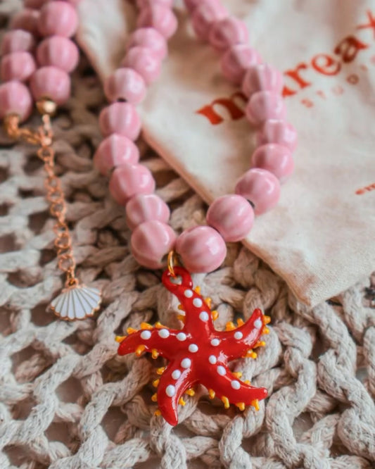 Collar Starfish pink